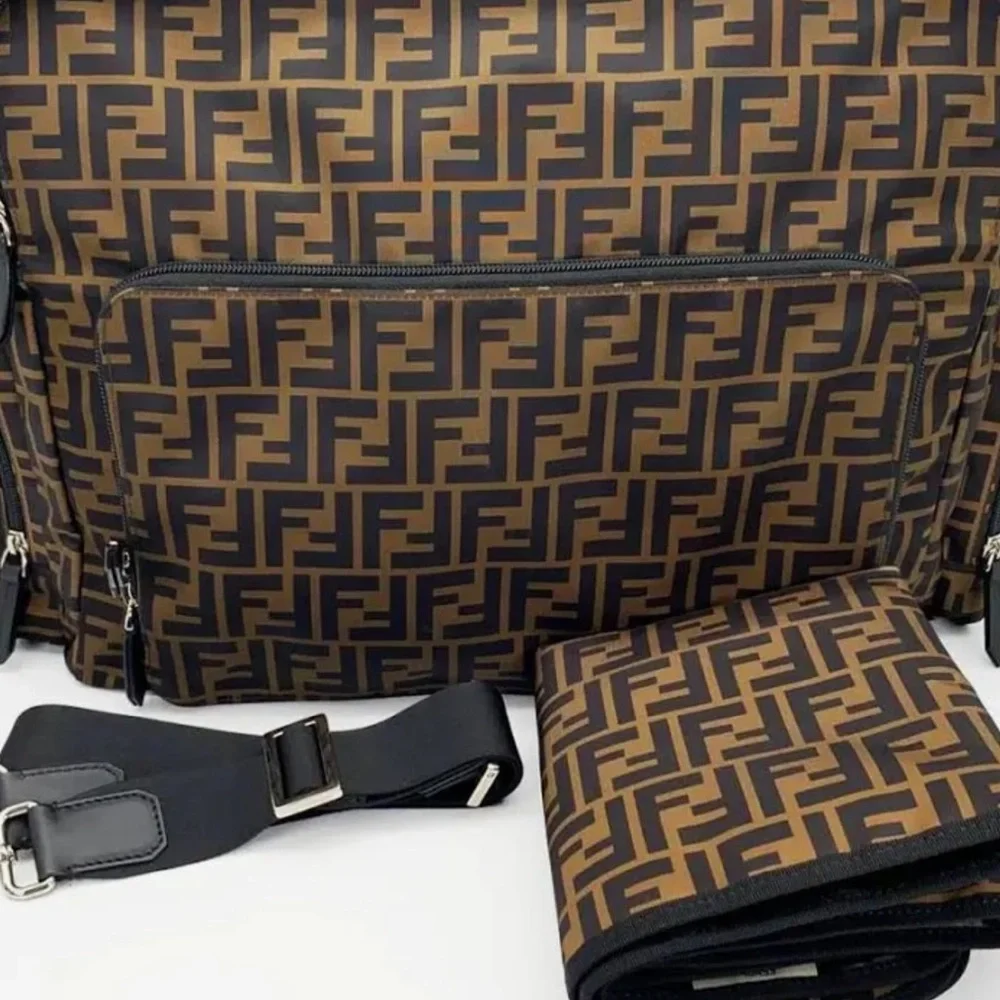 Multipurpose Fendi Black and Brown Monogram Baby/toddler bag. Diaper bag